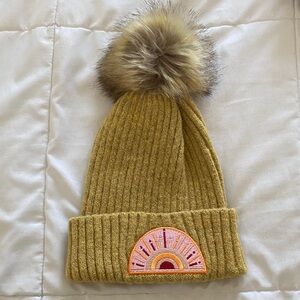 Stylish Mustard Knit Beanie with Pom Pom